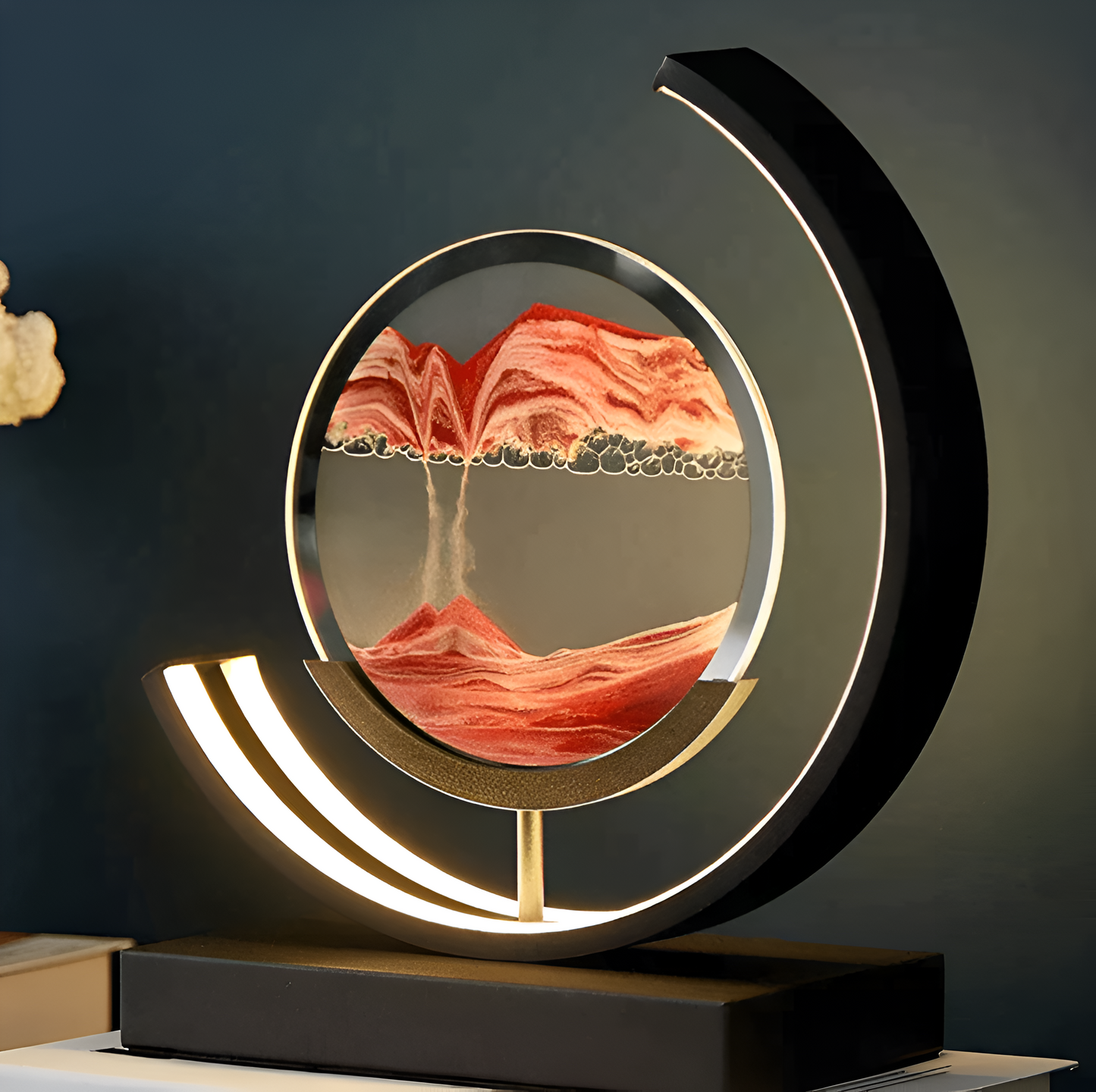 Table Lamp LED Light with Remote Control Moving Sand Art Picture