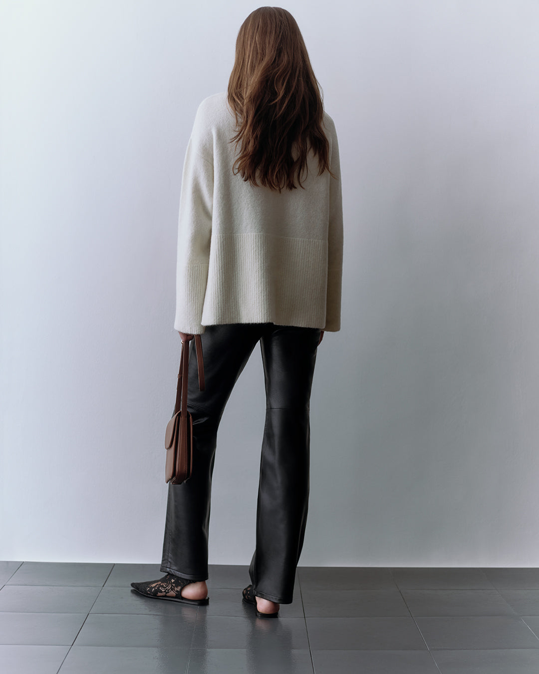 Alpaca Wool Relaxed Turtleneck Sweater