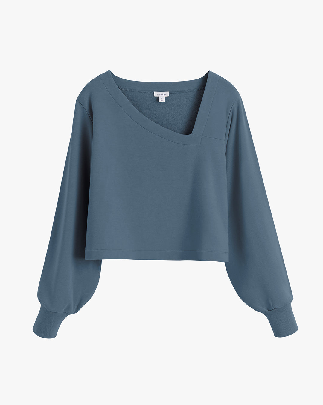 French Terry Asymmetrical Neckline Top