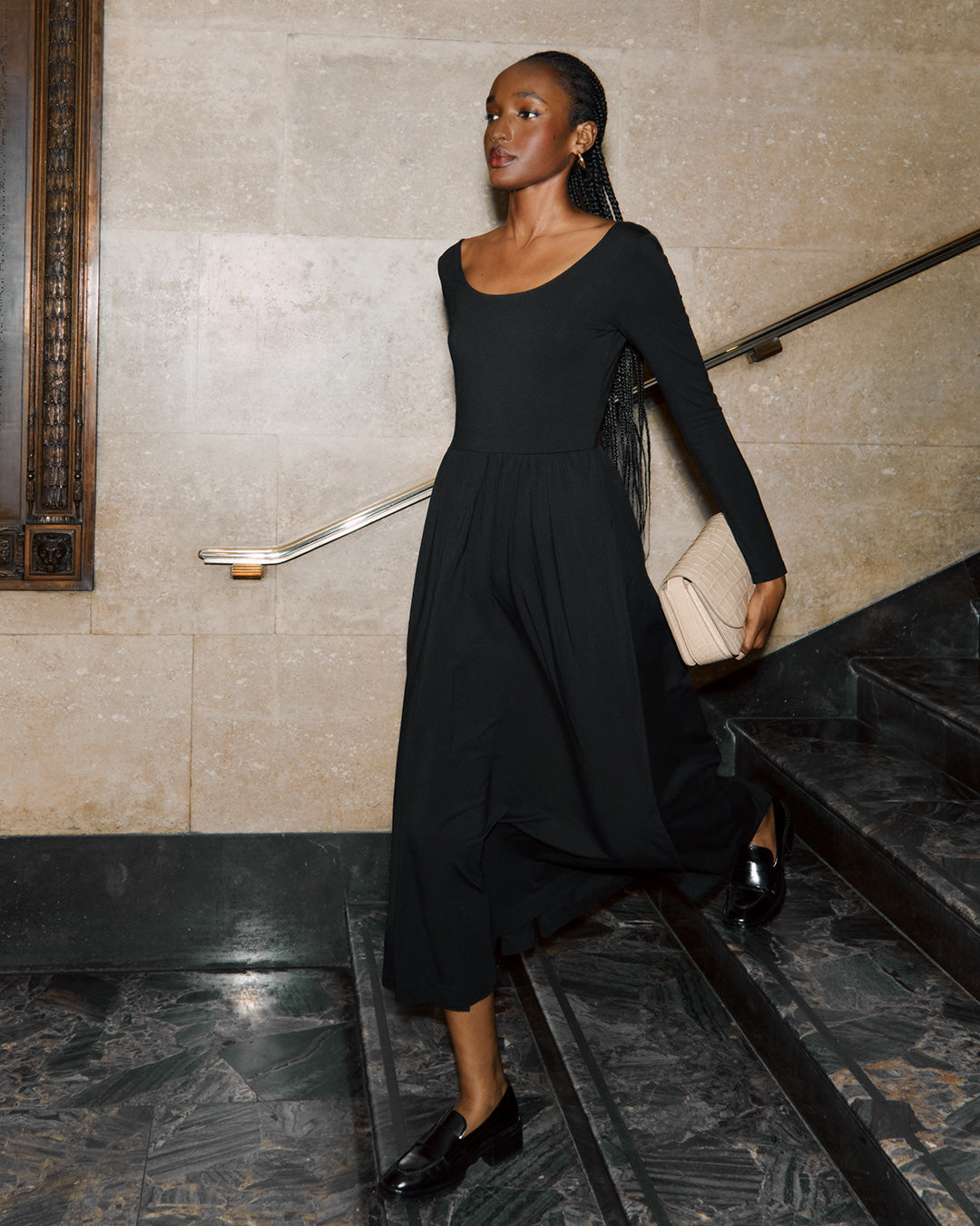 Long Sleeve Scoop Neck Dress