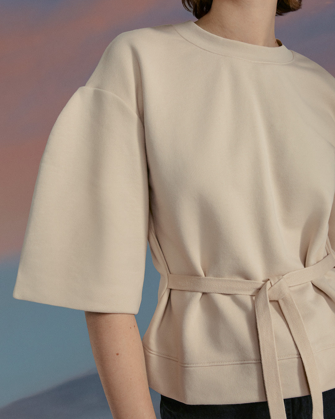 Terry Sculpted Sleeve Sweatshirt