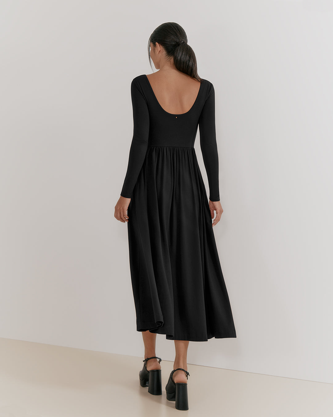 Long Sleeve Scoop Neck Dress