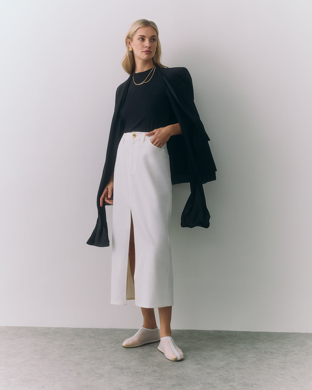 Front Slit Maxi Skirt