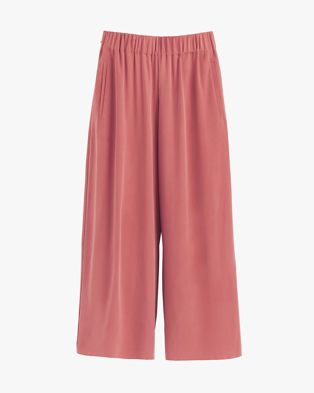 Washable Silk Wide-Leg Cropped Pant