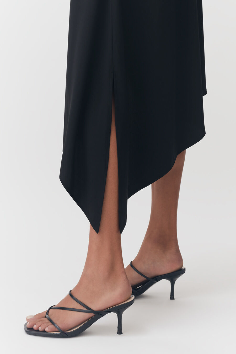 Silk Drape Front Dress