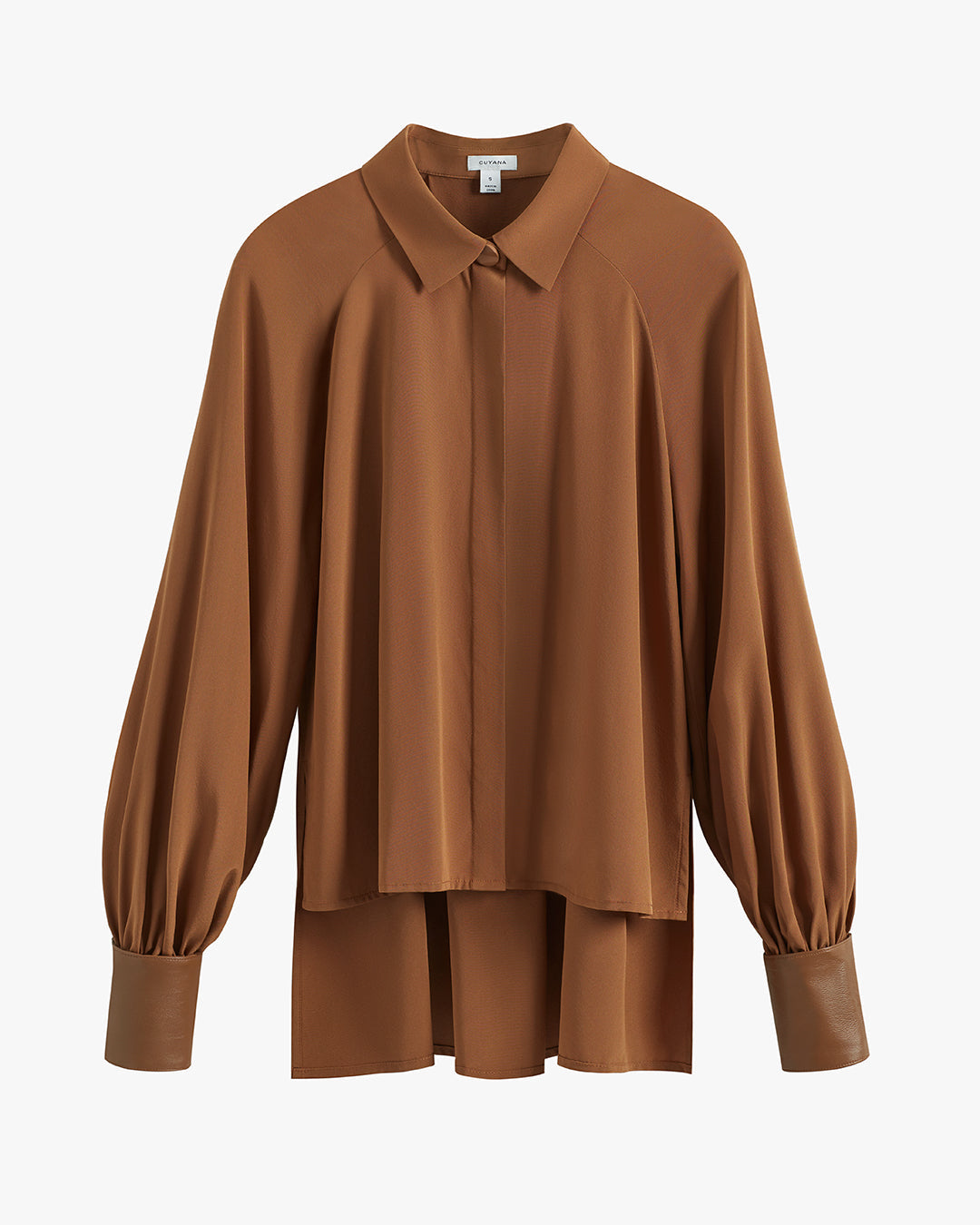 Silk Leather Cuff Shirt