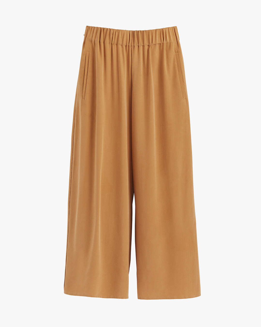 Washable Silk Wide-Leg Cropped Pant