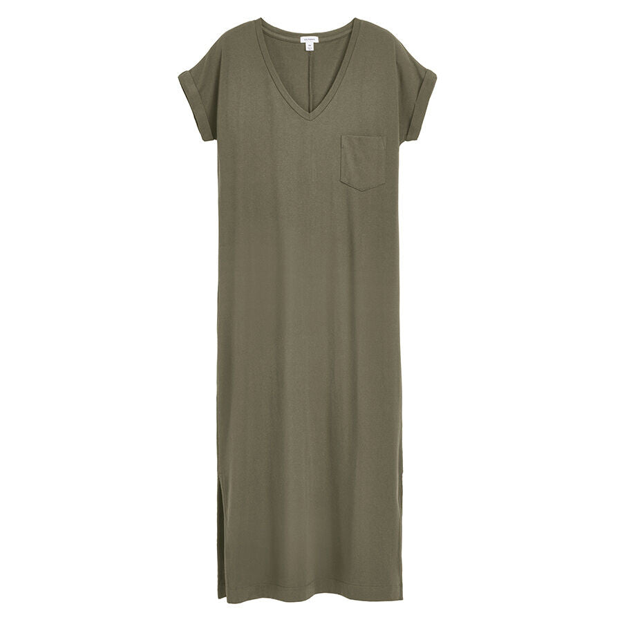 V-Neck Midi Dress