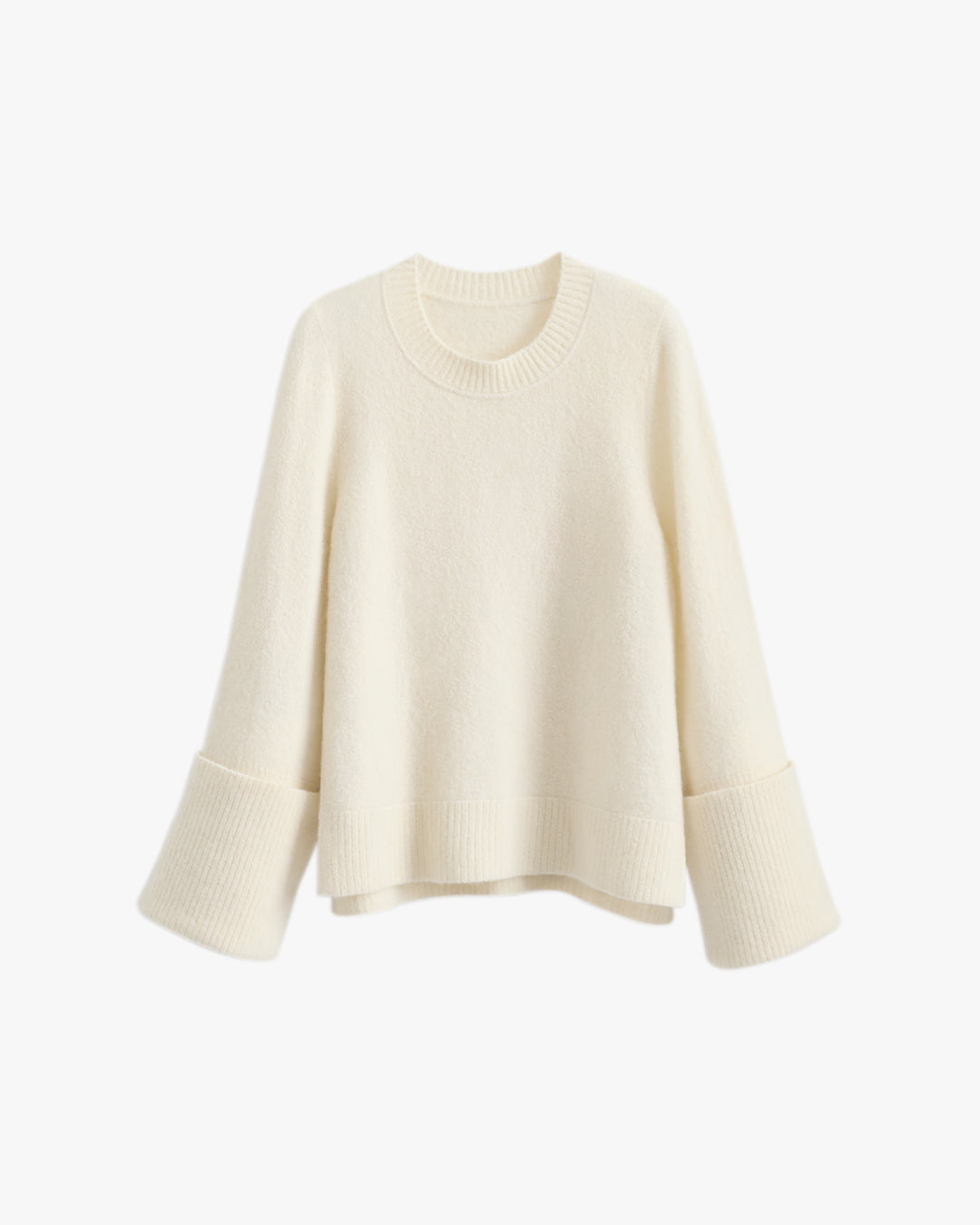 Alpaca Wool Rolled Cuff Sweater