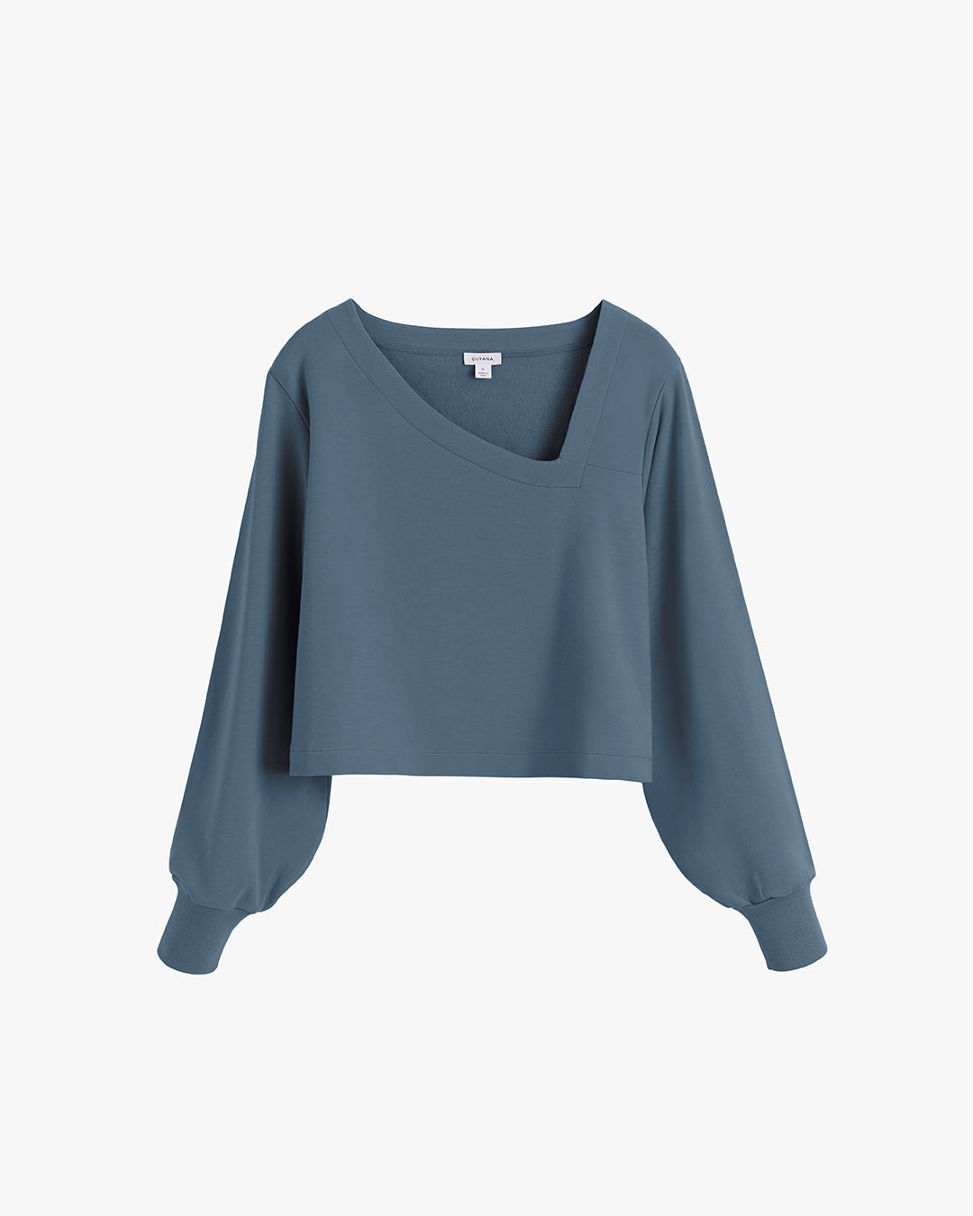 French Terry Asymmetrical Neckline Top