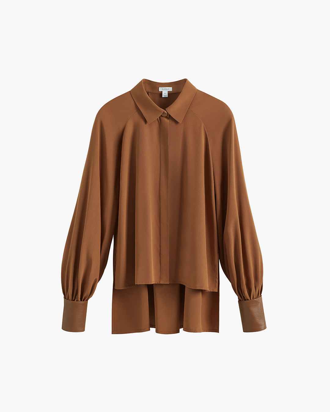 Silk Leather Cuff Shirt