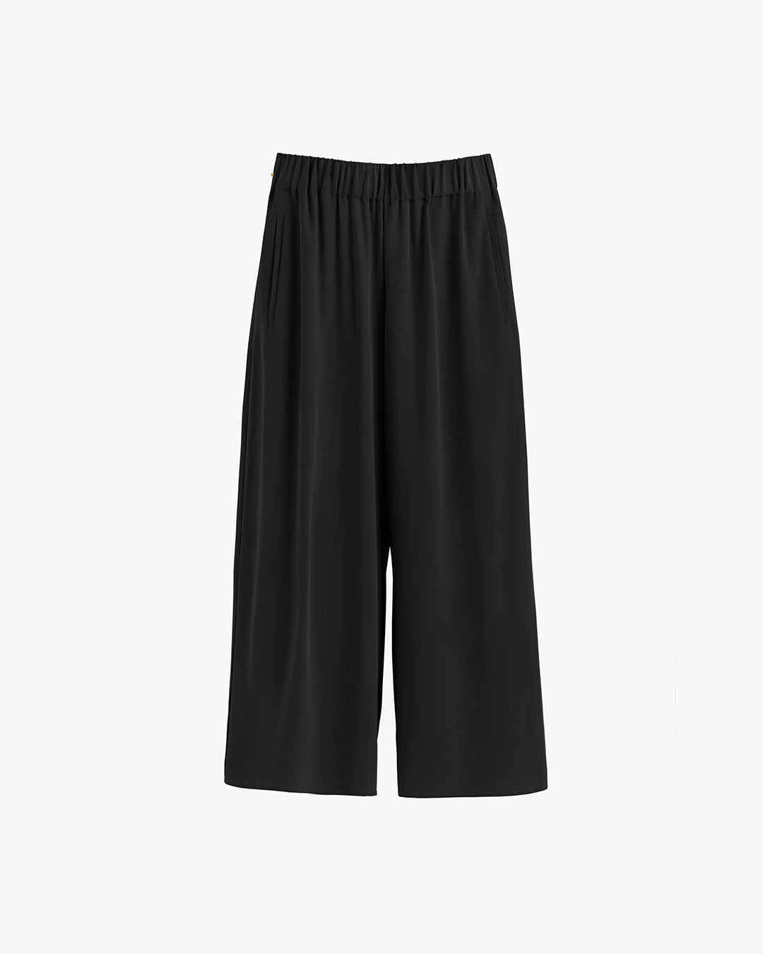 Washable Silk Wide-Leg Cropped Pant