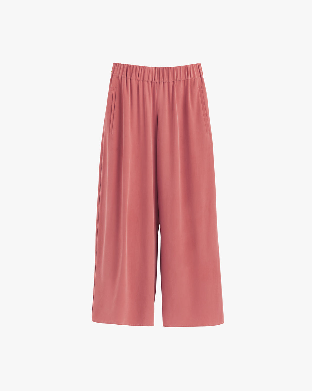 Washable Silk Wide-Leg Cropped Pant