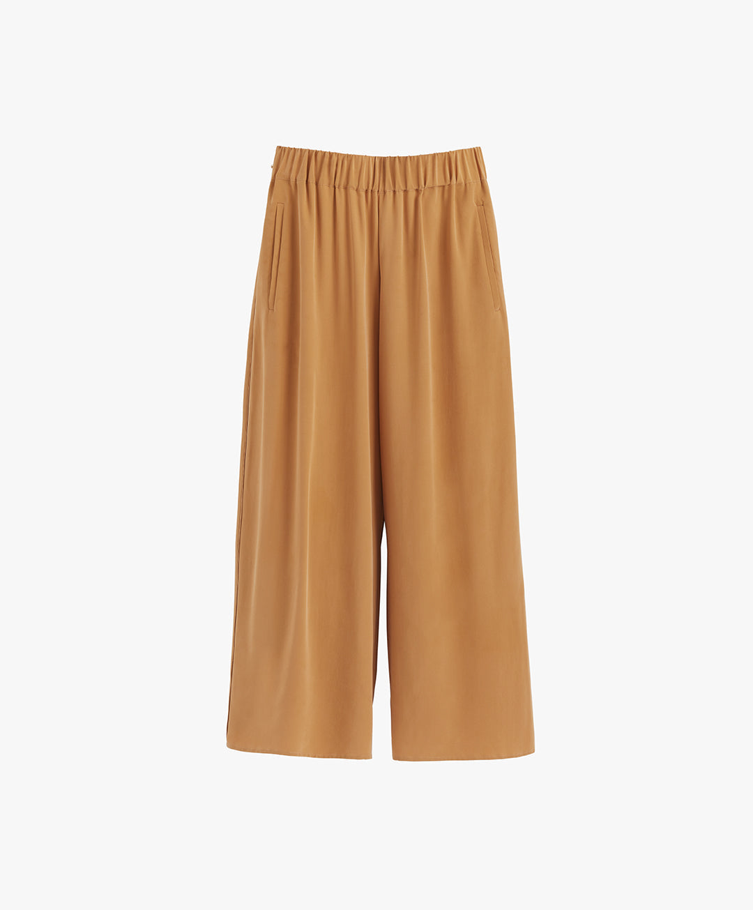 Washable Silk Wide-Leg Cropped Pant