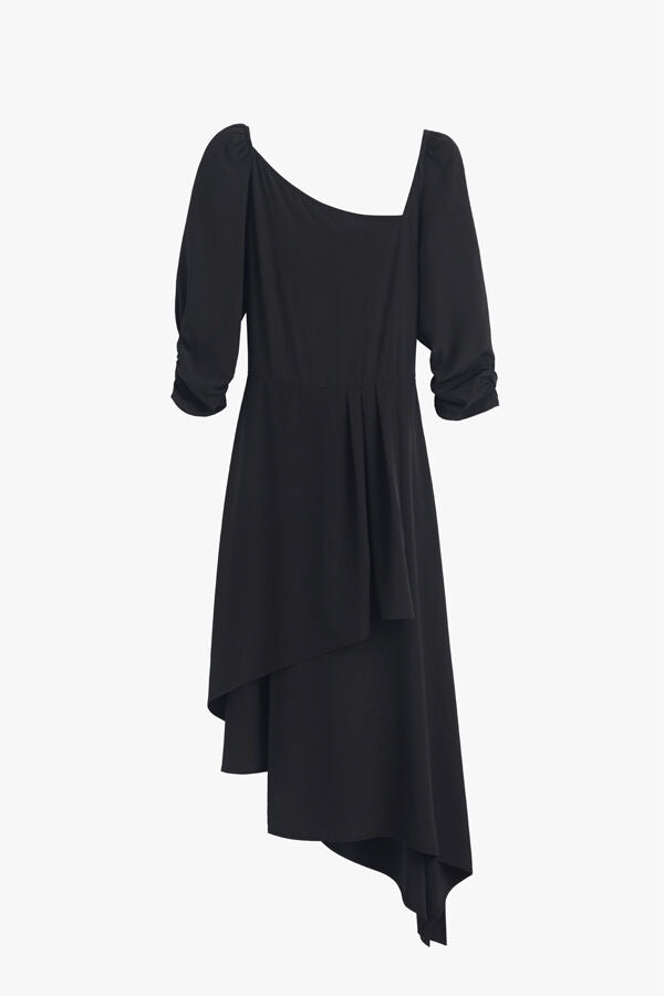 Silk Drape Front Dress