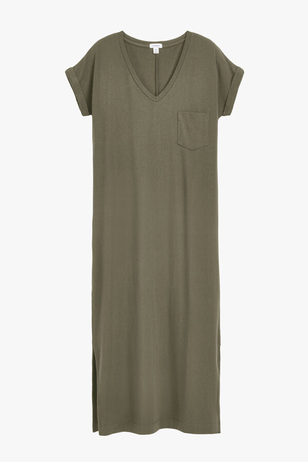 V-Neck Midi Dress