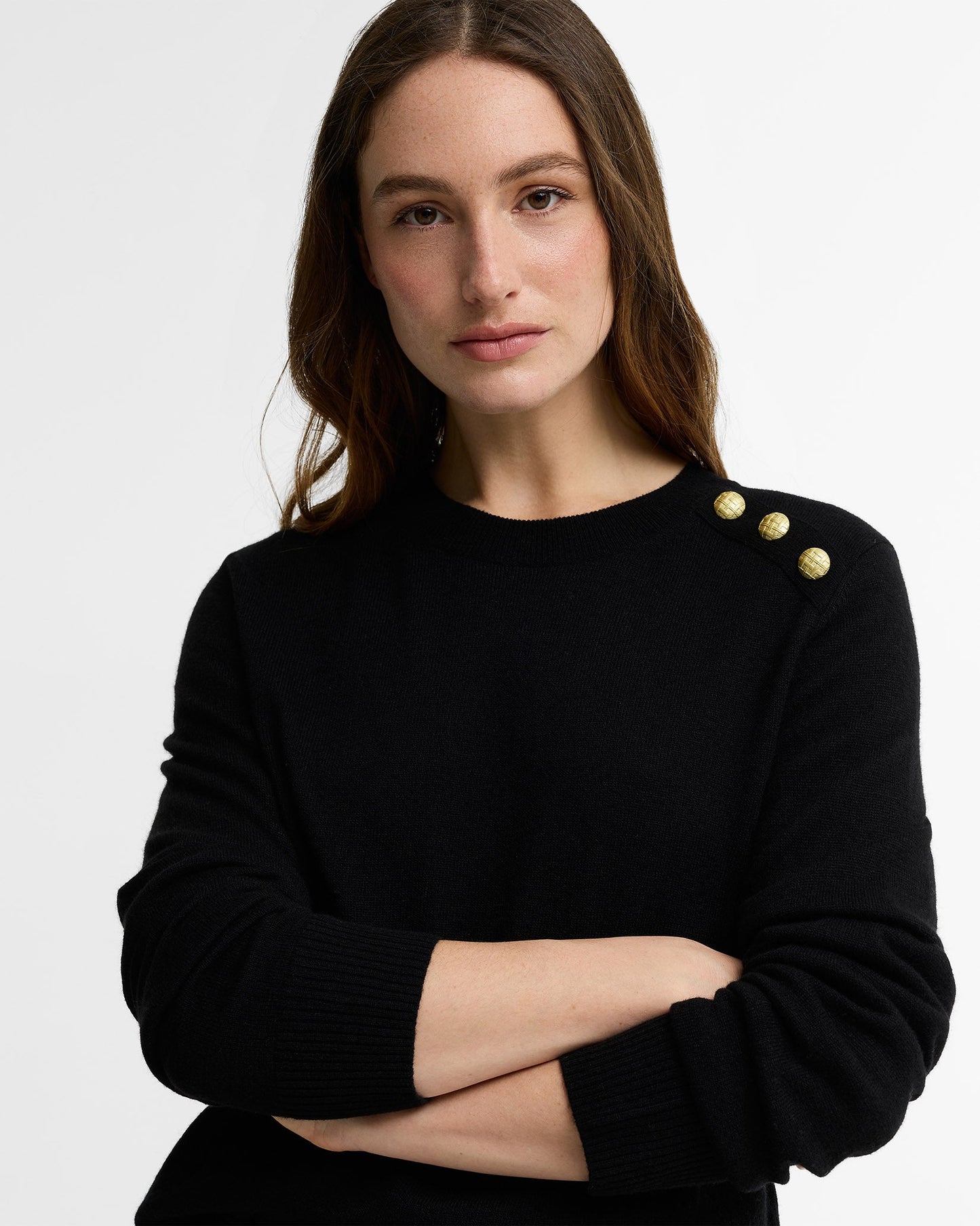 Black Penny Crew Neck Knit Jumper