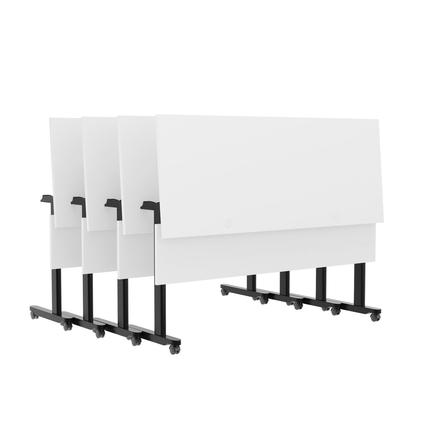 Palmer Commercial Grade Heavy-Duty Nesting Flip Training Table with T-Legs, Modesty Panel, Tabletop, and Frame