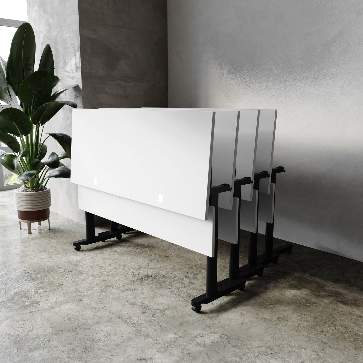 Palmer Commercial Grade Heavy-Duty Nesting Flip Training Table with T-Legs, Modesty Panel, Tabletop, and Frame