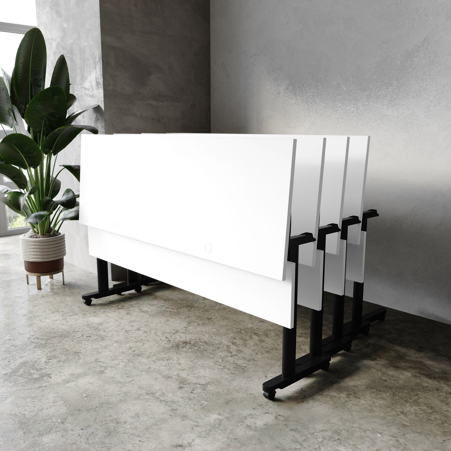 Palmer Commercial Grade Heavy-Duty Nesting Flip Training Table with T-Legs, Modesty Panel, Tabletop, and Frame