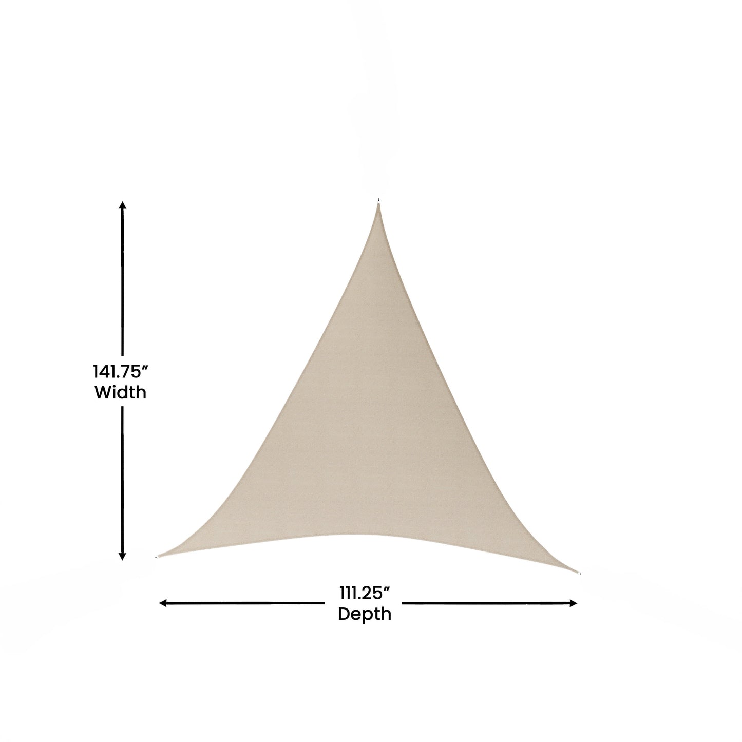 Palmetto Triangle Sun Sail Shade Canopy with Included Nylon Attachment Ropes