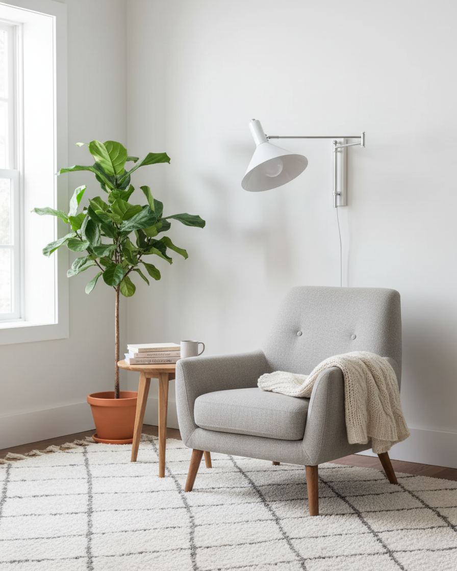 Adjustable Plug In Swing Arm Wall Light With Cone Shade