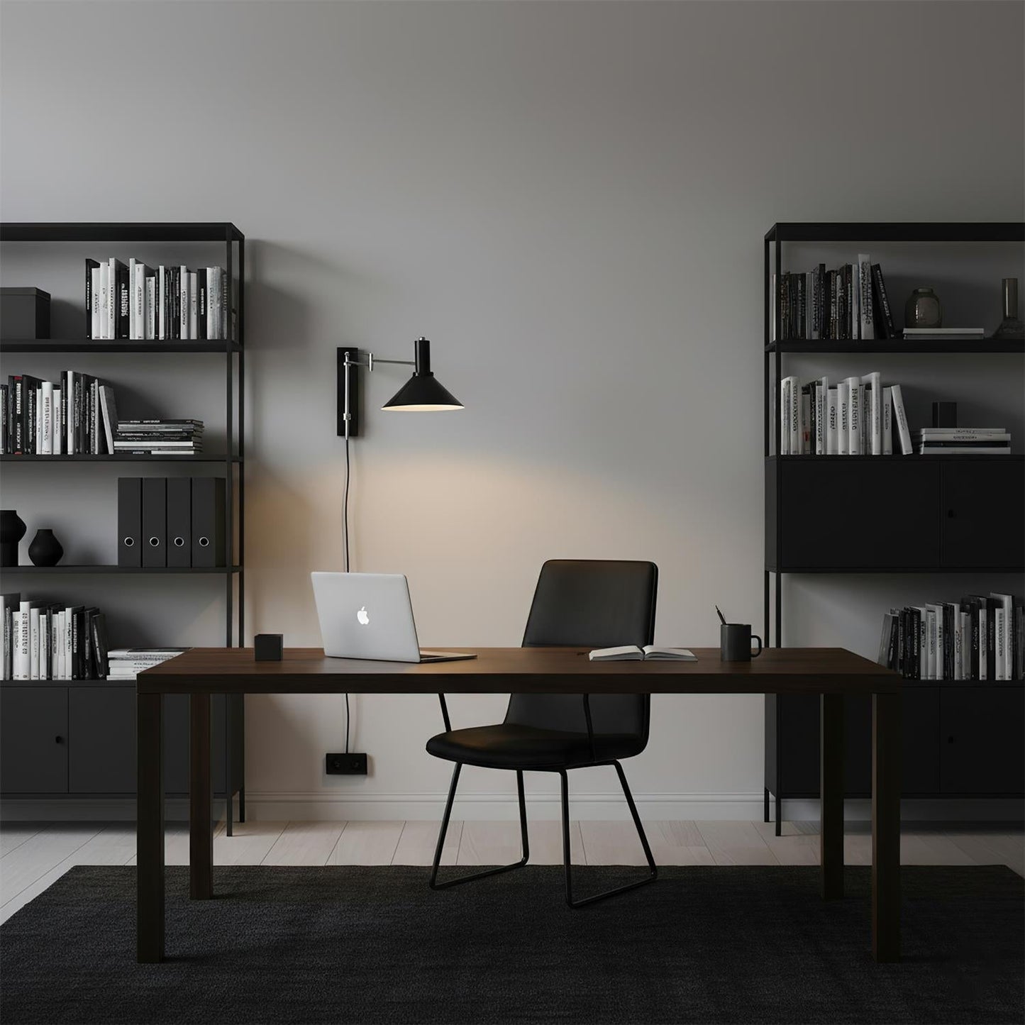 Adjustable Plug In Swing Arm Wall Light With Cone Shade