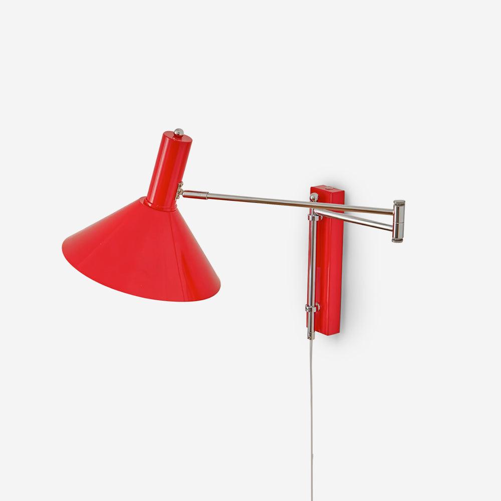 Adjustable Plug In Swing Arm Wall Light With Cone Shade
