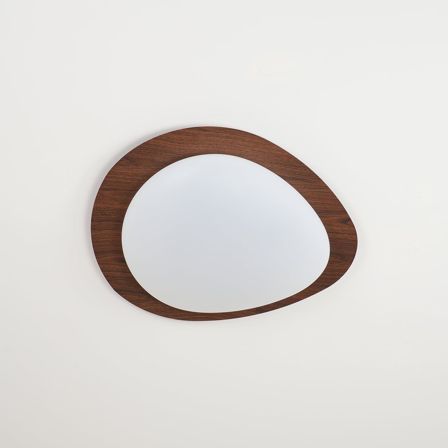 Pebble Round Flush Mount Ceiling Light With Wood-Trim Rim