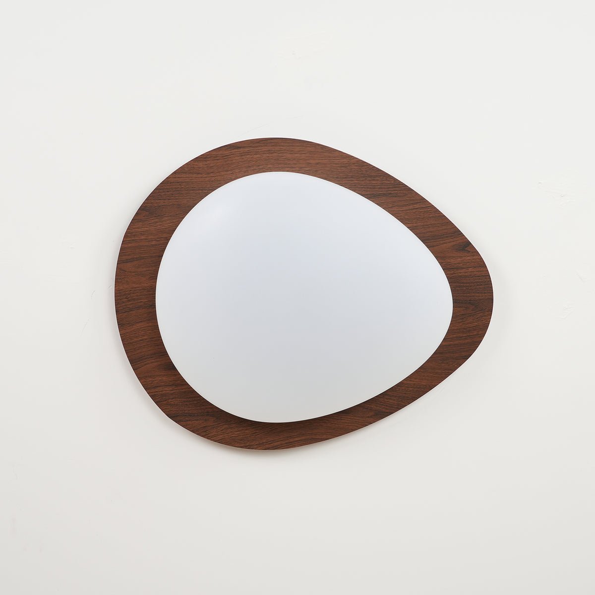 Pebble Round Flush Mount Ceiling Light With Wood-Trim Rim