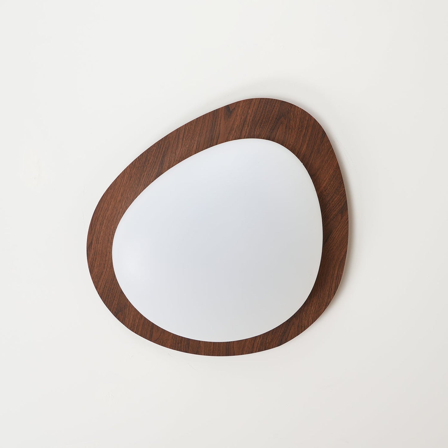 Pebble Round Flush Mount Ceiling Light With Wood-Trim Rim