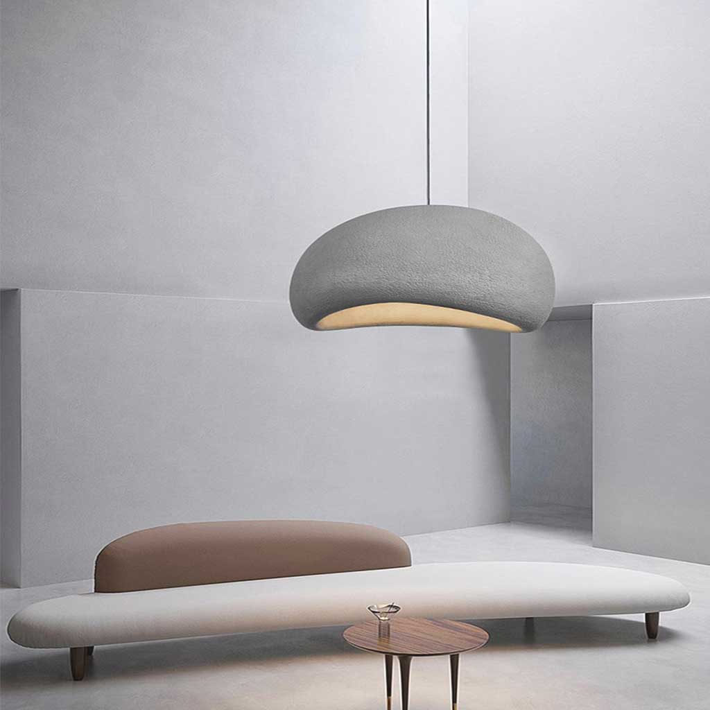 Wabi-Sabi Polystyrene Pendant Light With Spherical Dome Shade