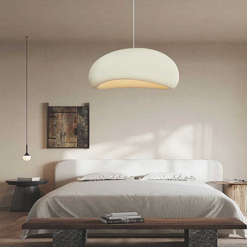 Wabi-Sabi Polystyrene Pendant Light With Spherical Dome Shade