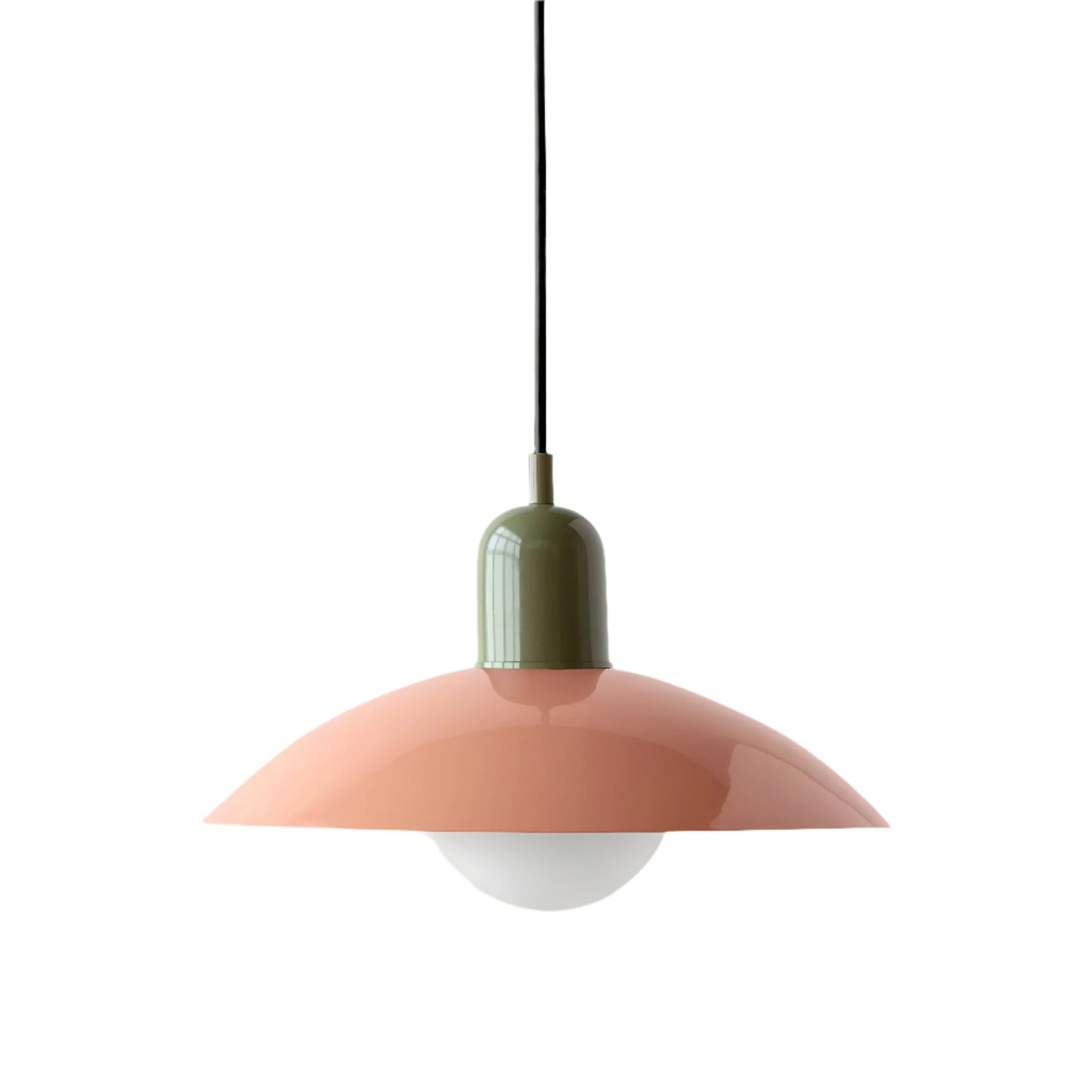 Bauhaus Minimalist Wrought Iron Pendant Light With Dome Shade