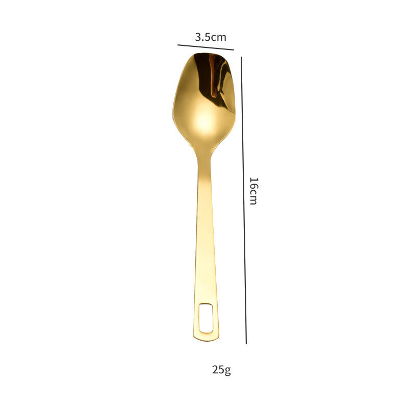 Portable Camping Utensil Set – Gold Stainless Steel Knife Fork Spoon