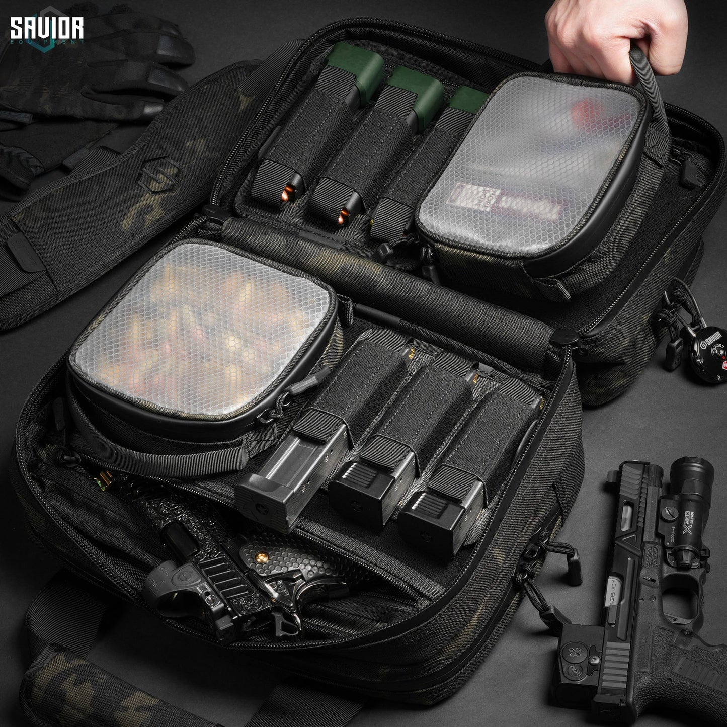 SAVIOR MultiCam Specialist Double Pistol Mini Range Bag