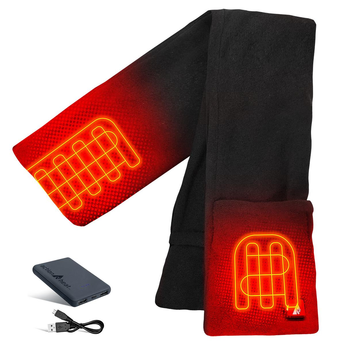 ActionHeat 5V Battery Heated Fleece Scarf with Pockets