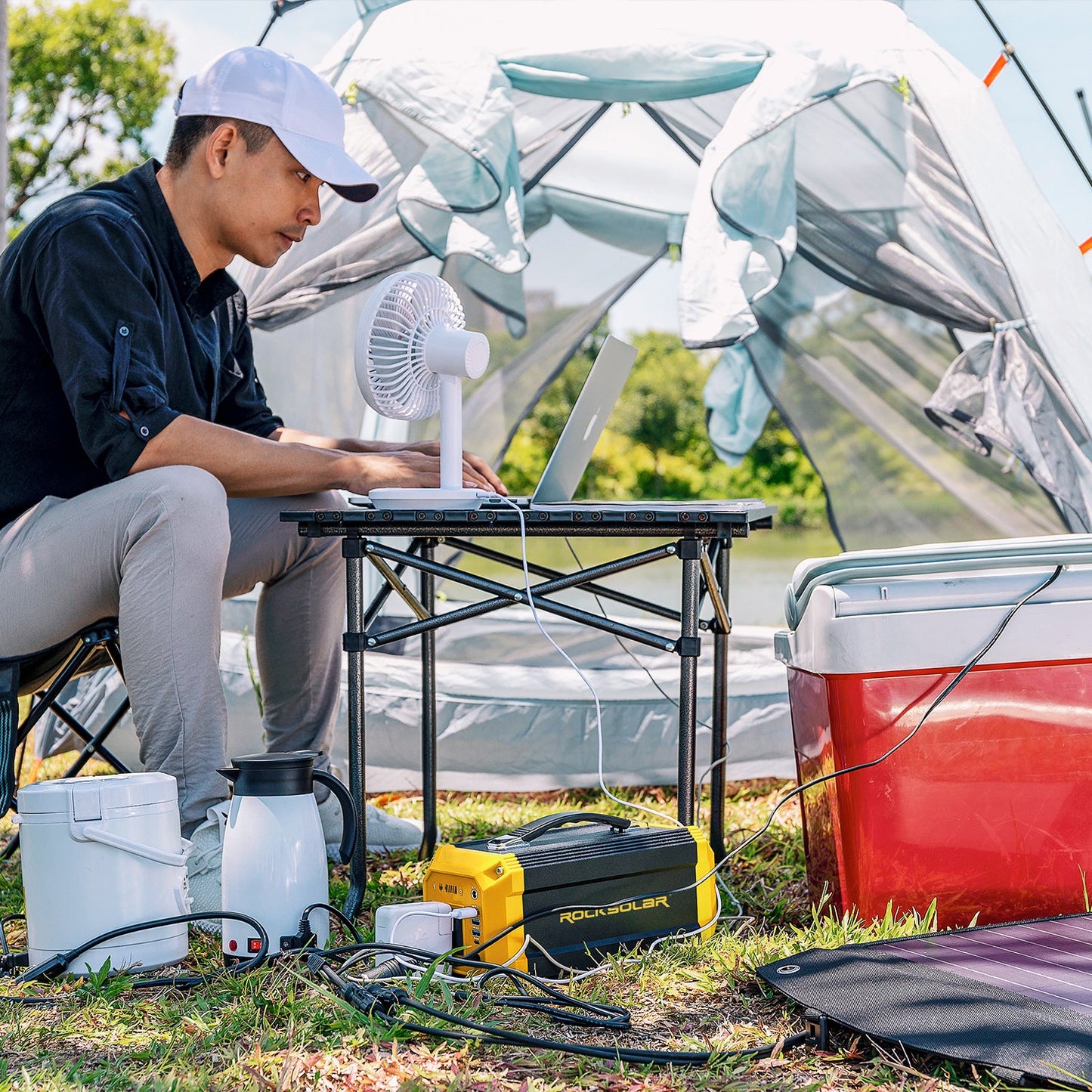 ROCKSOLAR Utility 300W Portable Power Station - Lithium Battery and Solar Generator