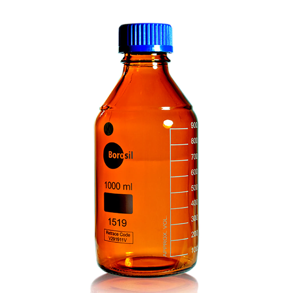 Reagent Bottle Amber Glass With Screw Cap Borosil