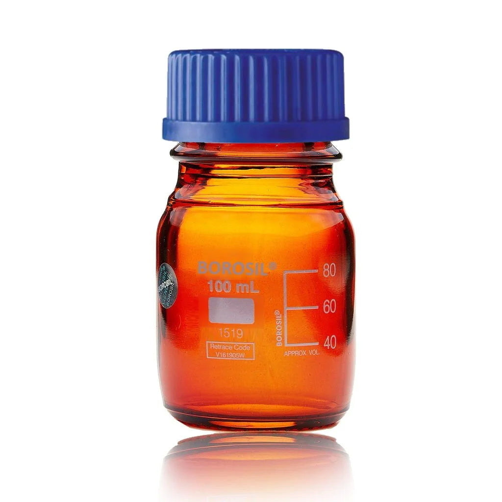 Reagent Bottle Amber Glass With Screw Cap Borosil