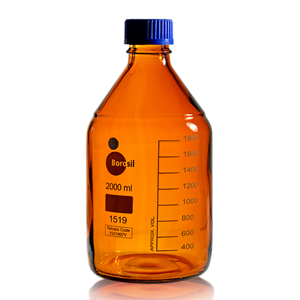 Reagent Bottle Amber Glass With Screw Cap Borosil