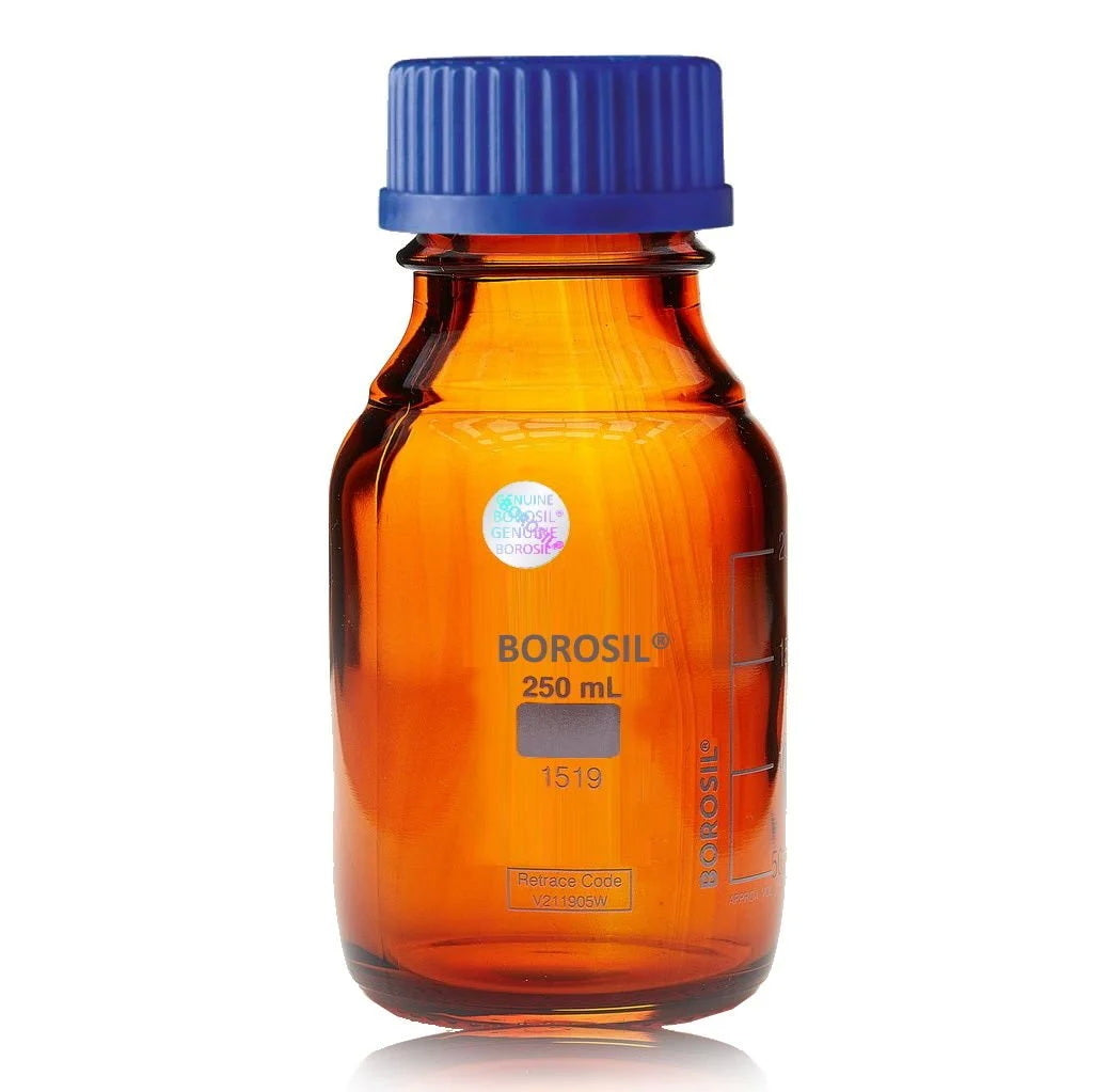Reagent Bottle Amber Glass With Screw Cap Borosil