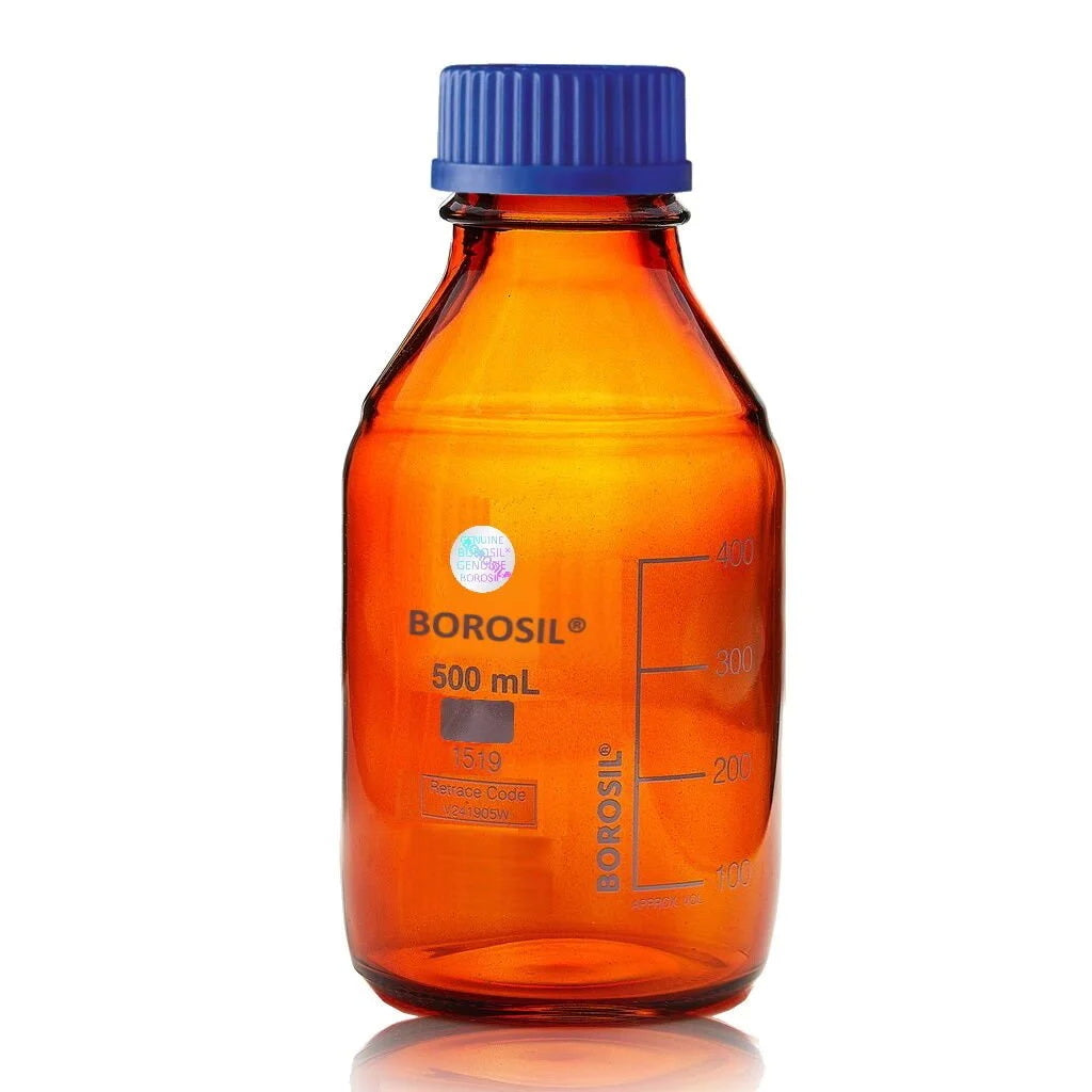 Reagent Bottle Amber Glass With Screw Cap Borosil