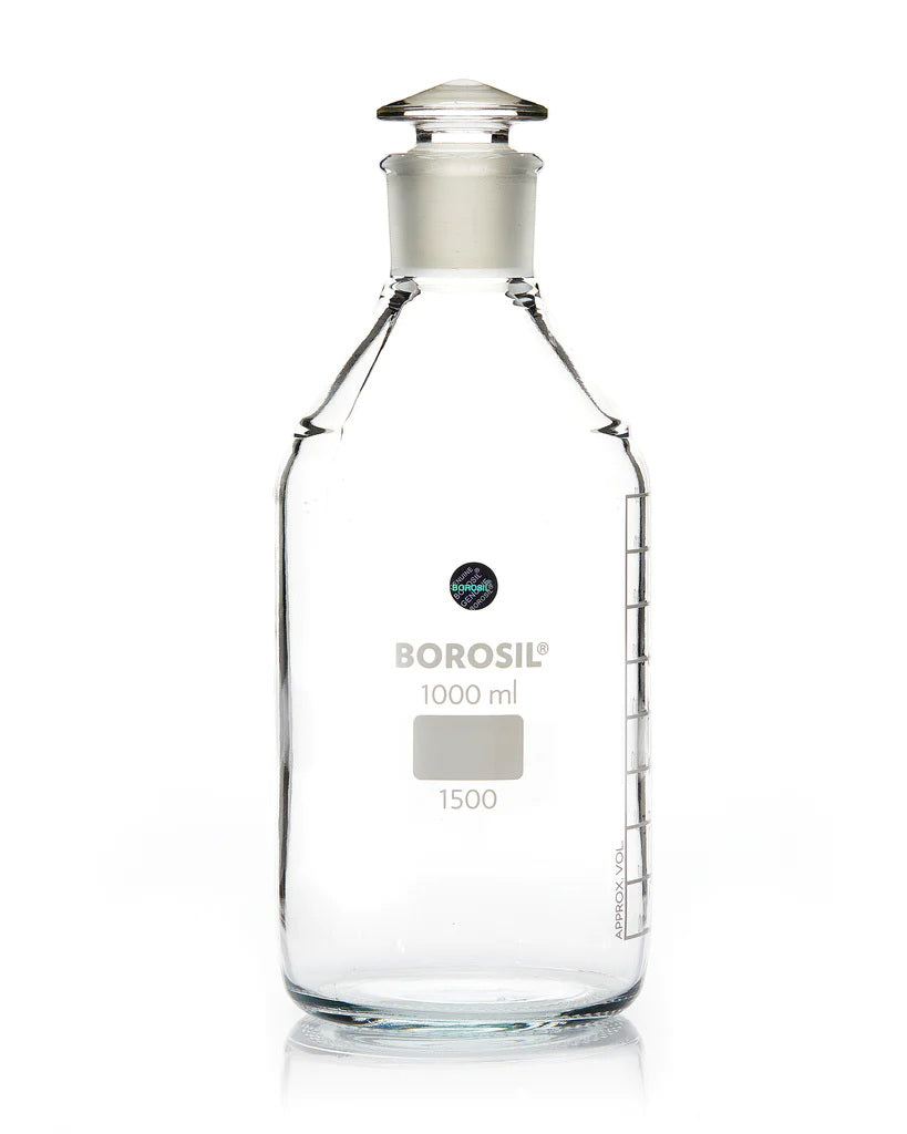 Reagent Bottle Glass with Glass Stopper Borosil