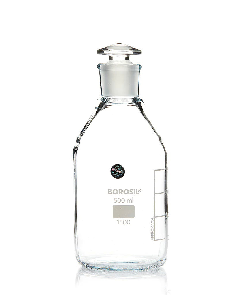 Reagent Bottle Glass with Glass Stopper Borosil