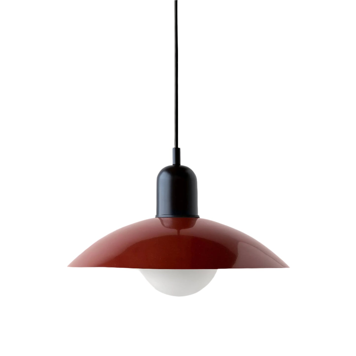 Bauhaus Minimalist Wrought Iron Pendant Light With Dome Shade