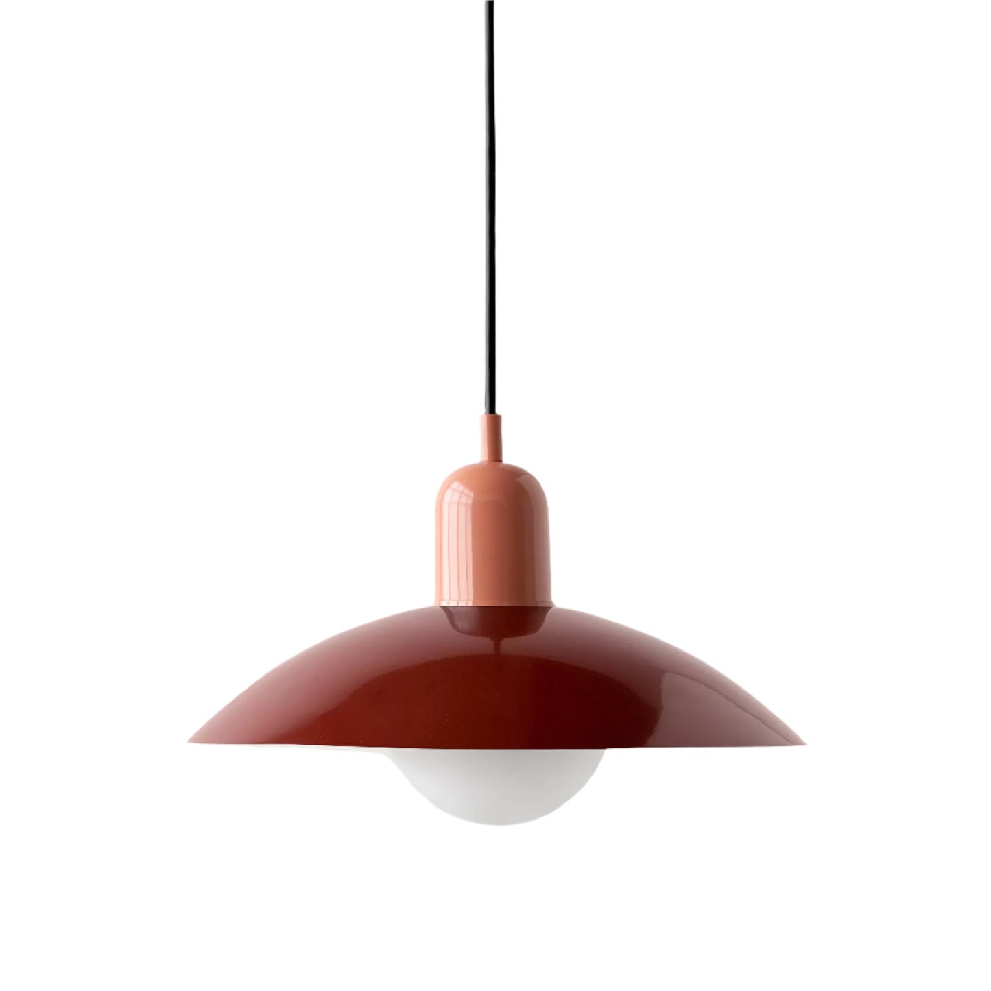 Bauhaus Minimalist Wrought Iron Pendant Light With Dome Shade