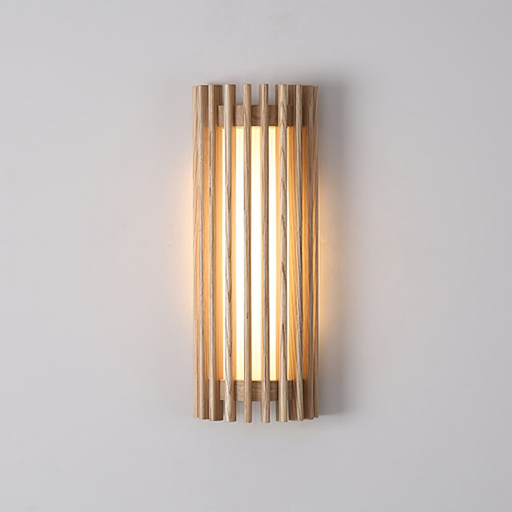 Walnut Slat Wall Light With Vertical Linear Diffuser