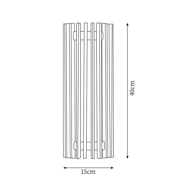Walnut Slat Wall Light With Vertical Linear Diffuser