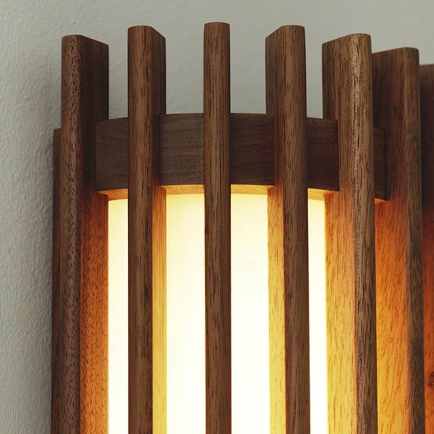 Walnut Slat Wall Light With Vertical Linear Diffuser